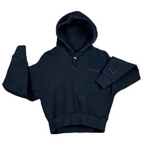 The Arrivals NYC Crop Hoodie Pullover Heavyweight Black Women's Size XS